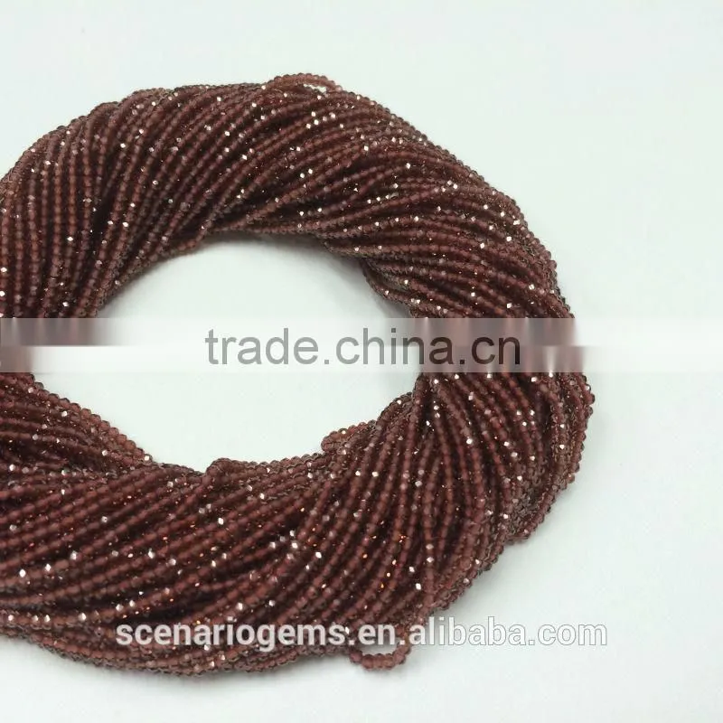 #MZZ Natural Semi-Precious Roundel Faceted Gemstone Beads Garnet