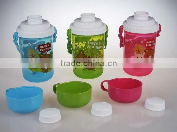 A069 children plastic water bottle shantou shuanghuan viassin pp drinking bottle with cup for kids