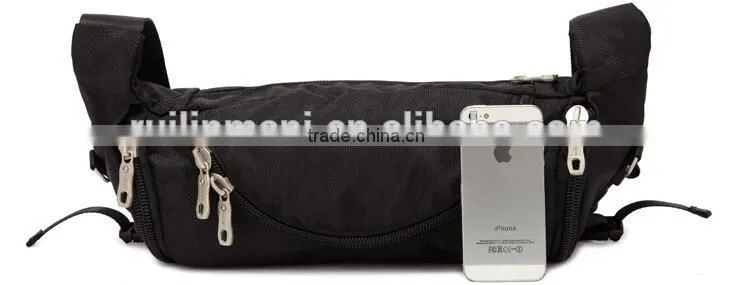 Single shoulder strap bag men big black bag fit belt single shoulder strap bag men