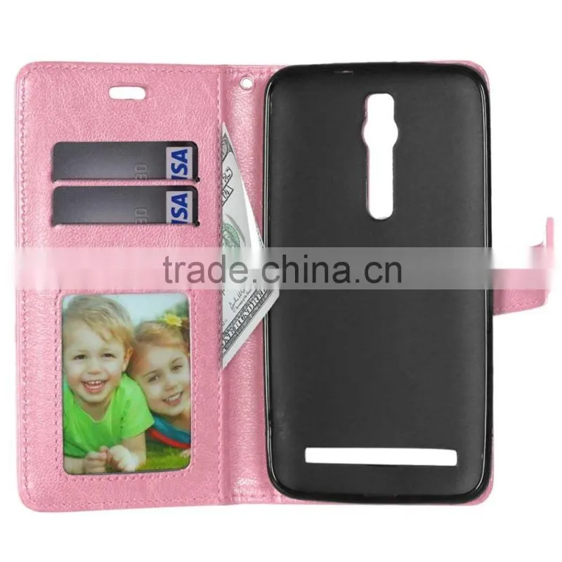 PU Leather Cell Phone Flip Wallet Kickstand Case for ASUS ZenFone ZS550ML