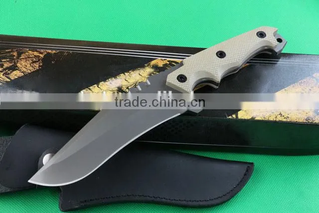 OEM full tang structure combat knife with G10
