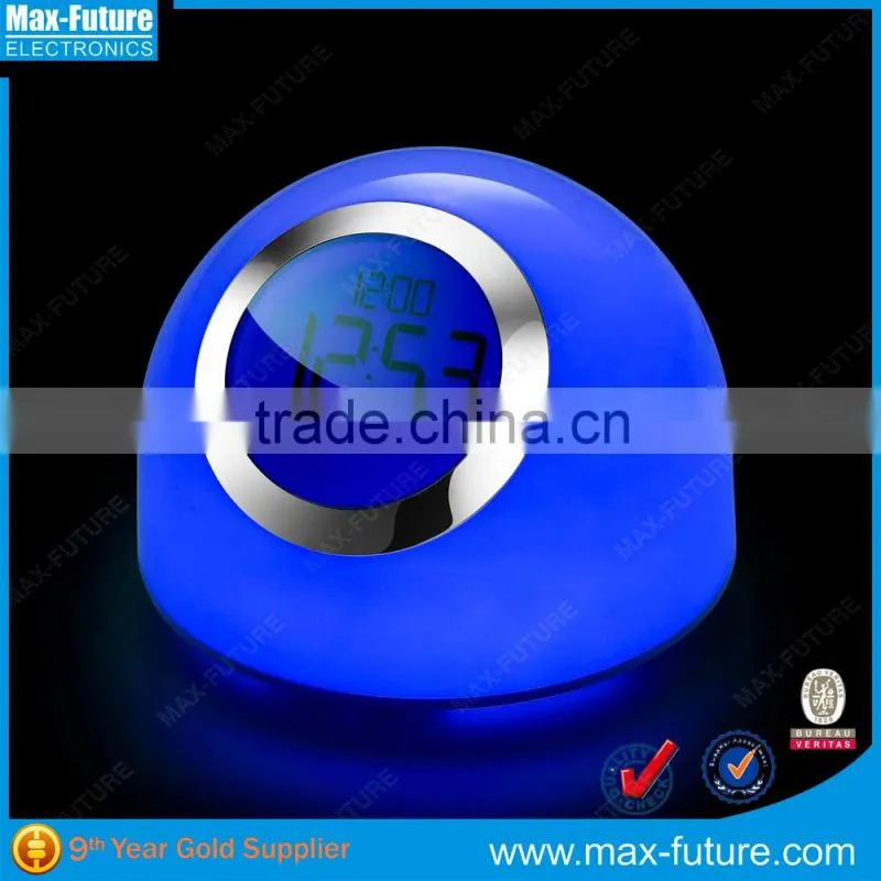 Touch Control Glowing LED Color Change Digital Alarm Clock With Snooze Function