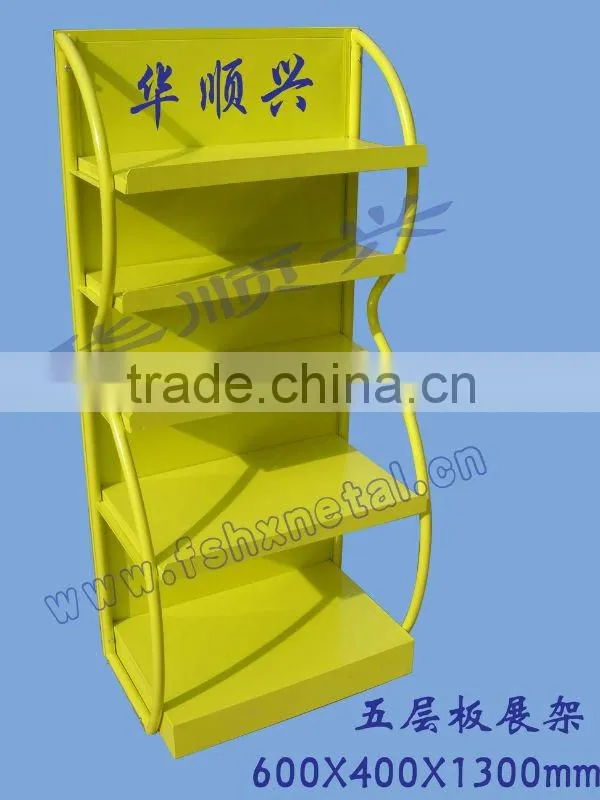 floor standing metal display stand / rack with five layers