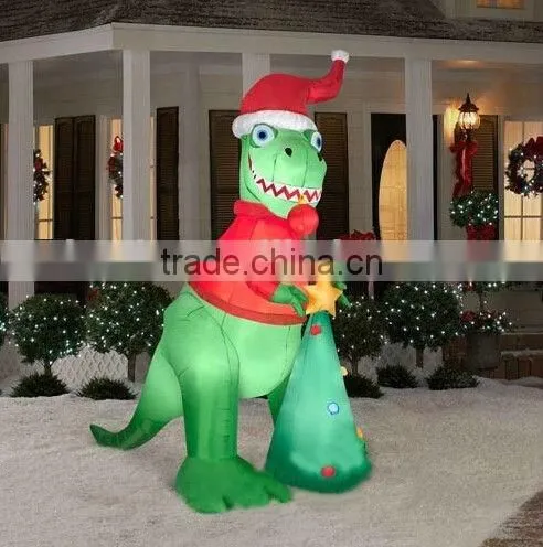 Inflatable Dinosaur /Inflatable Dragon with Christmas Tree for Christmas Decoration