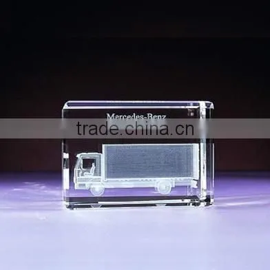 2016 Engraved crystal car model and decorative crytal paperweight