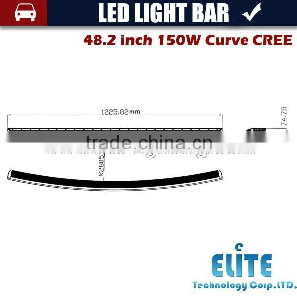 Great quality 48.2 inch 150w Auto Part LED Bar double row Off Road curved
