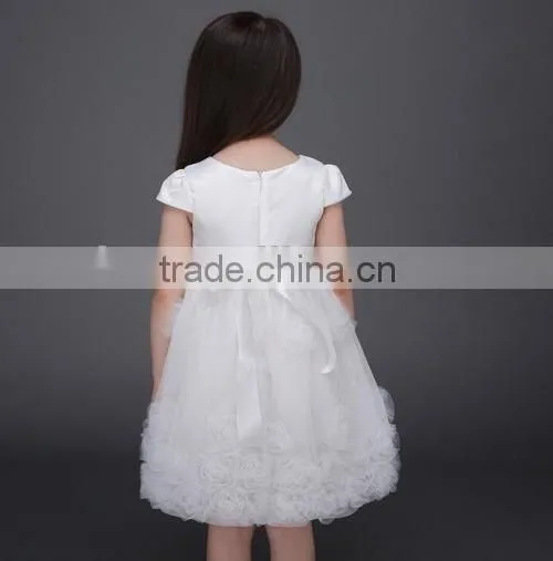 2016 fashionable beautiful girl white party dresses baby birthday party dresses for teenagers