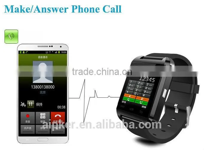 polish hebrew language U8 bluetooth smart watch with ce RoHS