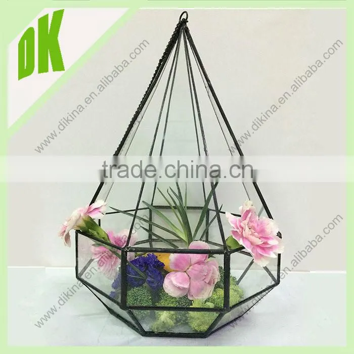 Hanging Little Geometric House Glass Terrarium # Modern Plants glass Terrarium