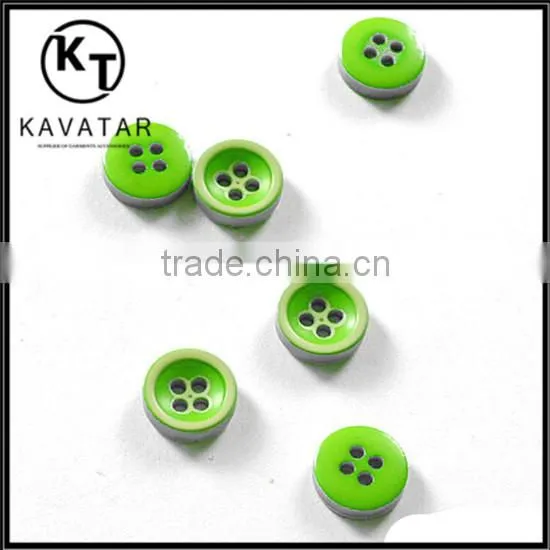 Bulk green 4-hole resin button for shirt & baby cloth