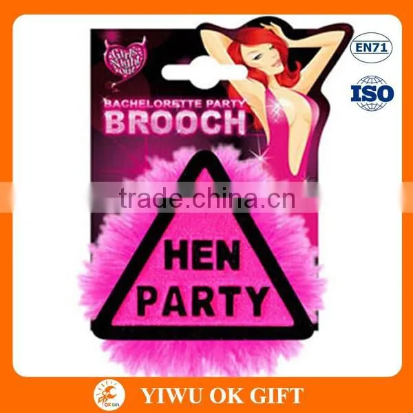 Hen party maid of honor rosettes with hot pink feather badge
