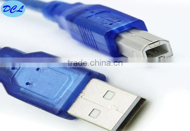 1M USB2.0 cable Male to B Male Transparent blue model