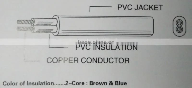 IMQ ps2 ac power cord,fabric coated electrical power cable,PVC shield wire