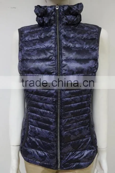 Ladies sleeveless vest front zipper work wear