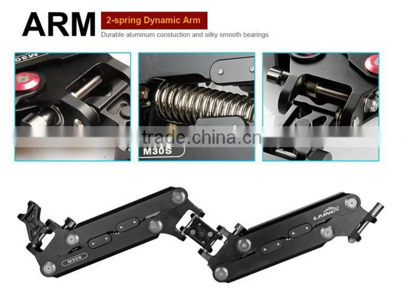 Factory supply LAING merlin arms dslr camera stabilizer steadycam with carbon fiber sled loading 8kg camera