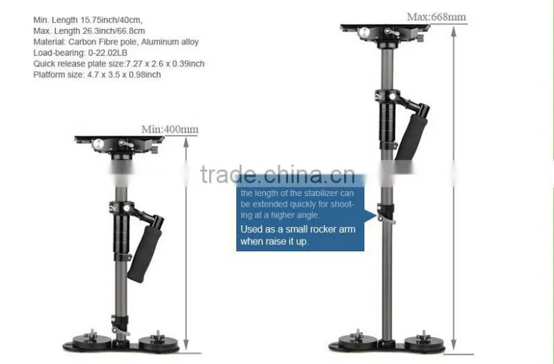 Factory supply LAING merlin arms dslr camera stabilizer steadycam with carbon fiber sled loading 8kg camera