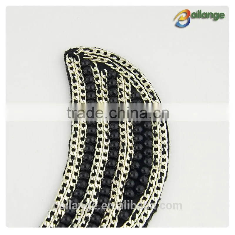 2015 top quality hot selling exquisite handmake Simple design embroidery beaded collar patterns for women