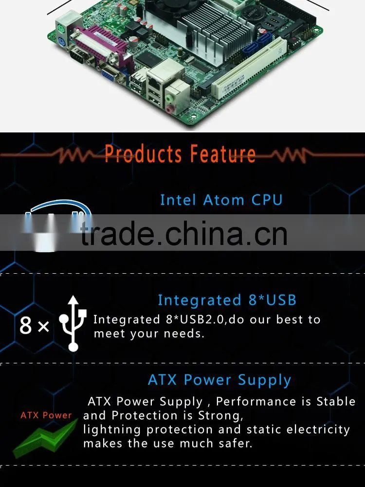 Intel Atom d525 Motherboard pos industrial cheapest mainboard support 18bit lvds