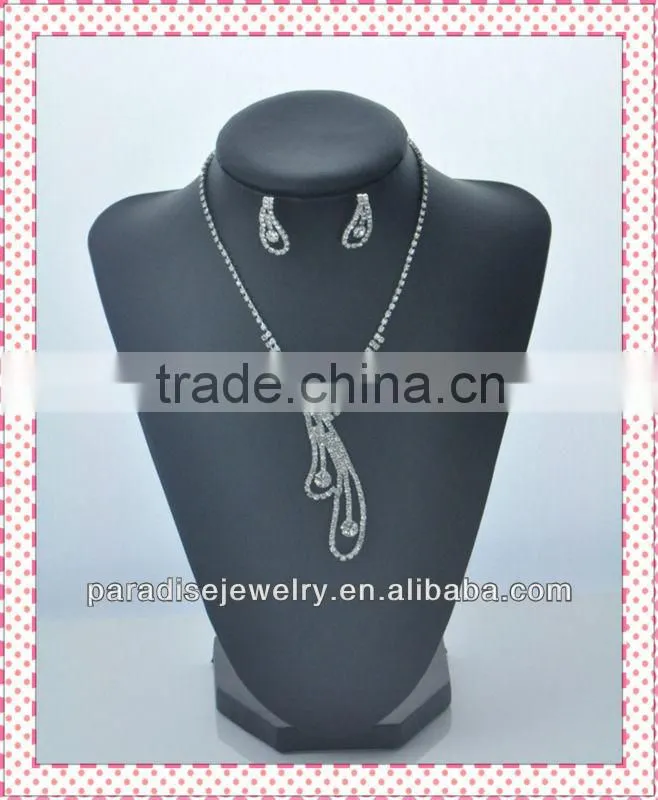 Silver plated jewelry sets of new fashion desig rhinestone crystal jewelry sets for sale-NEW052104