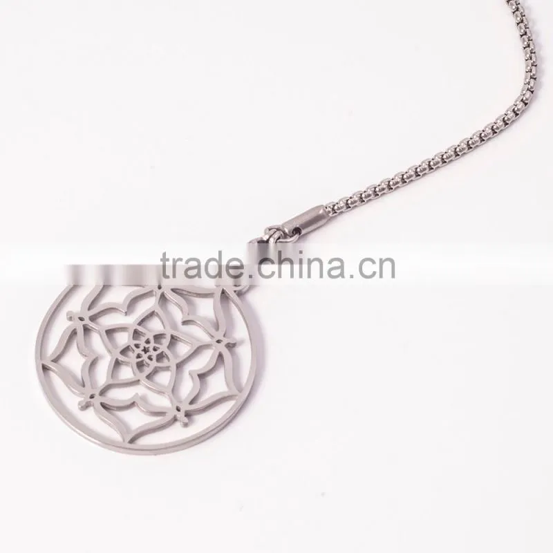 Wholesale chakra jewelry fashion long chain necklaces flower pendant