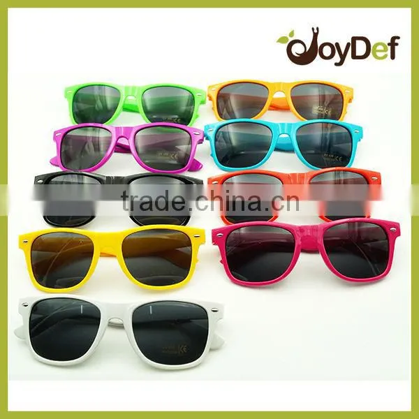 Cheap neon purple customized logo sun glasses with company name