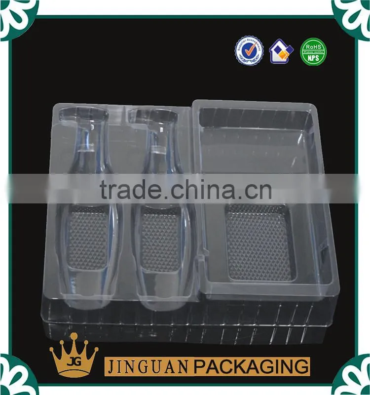 Hot Sale Packaging Disposable Black PP Flocking Plastic Cosmetic Tray Blister