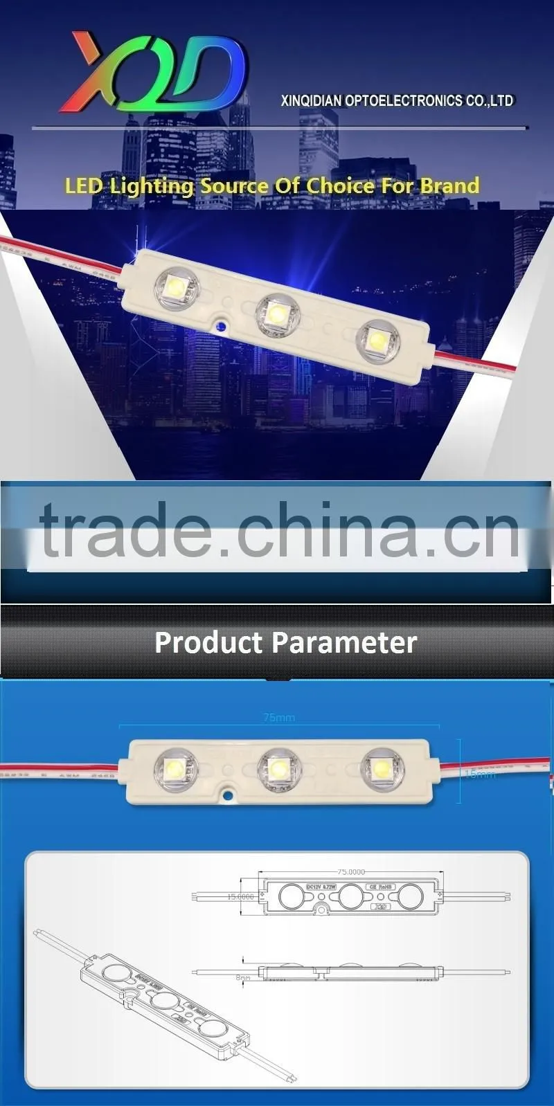 waterproof DC 12V SMD 5050 3leds led pixel module 5050 injection RGB module WS2811 IPD 6803 wholesale led module