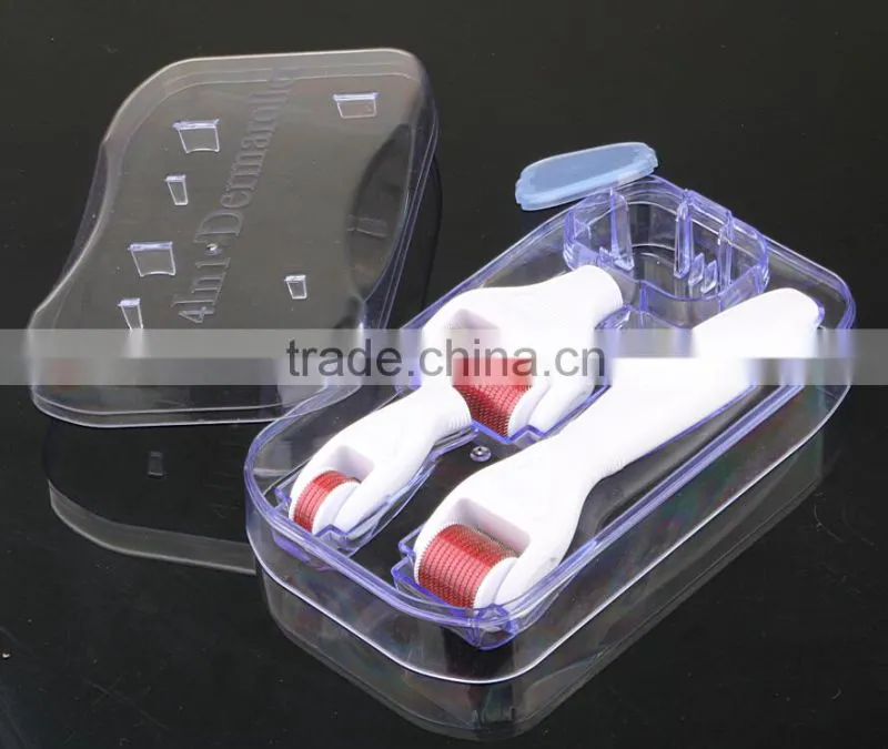 Professional DRS derma roll kit 4 in 1 with 3 seperated skin rollers + interated disinfecting tank