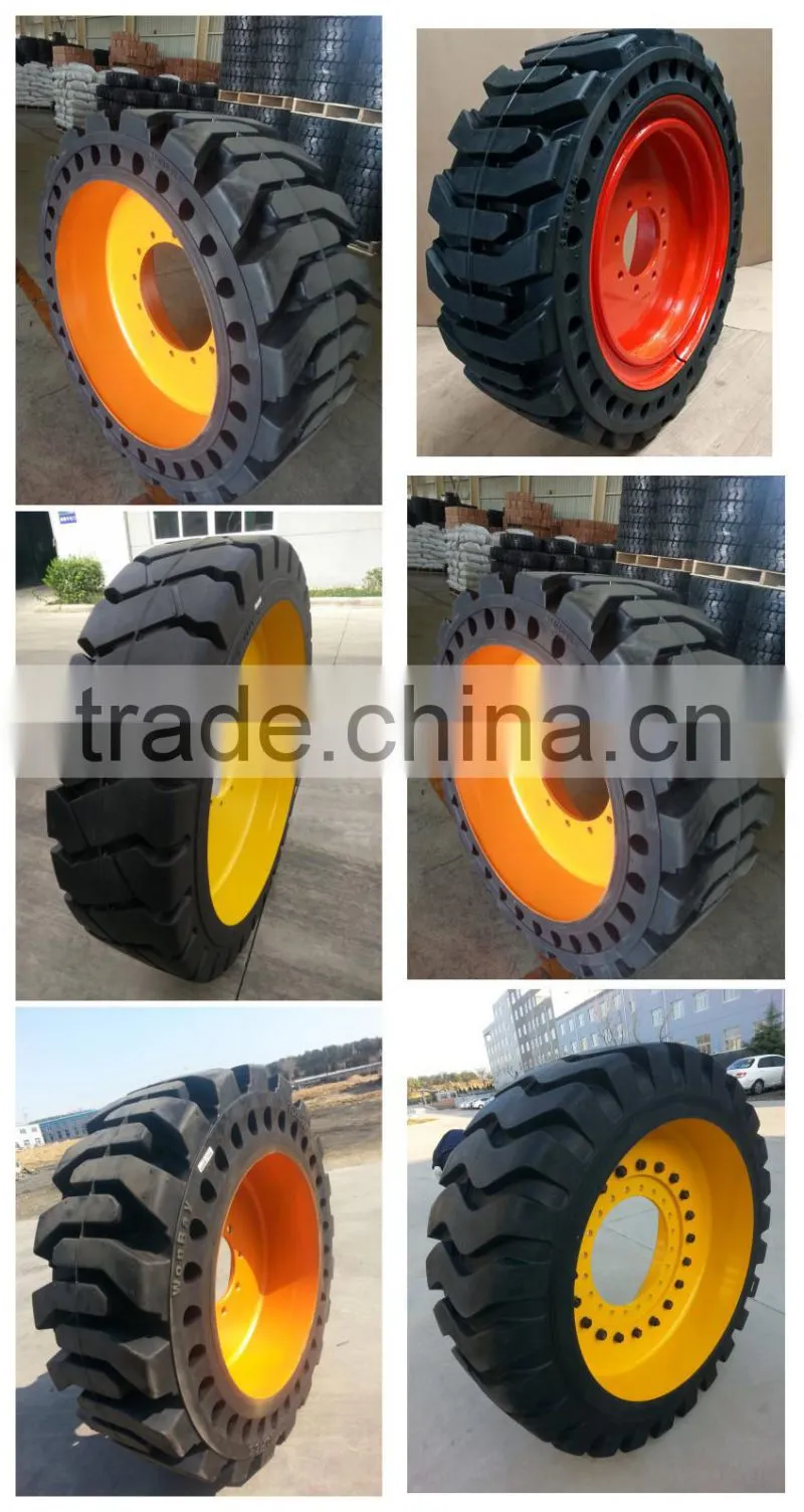 Factory Price High Quality Skid Steer Solid Rubber Tires WithRim 10x16.5 30x10-16 For Trailers Manufacturer With Long Warranty