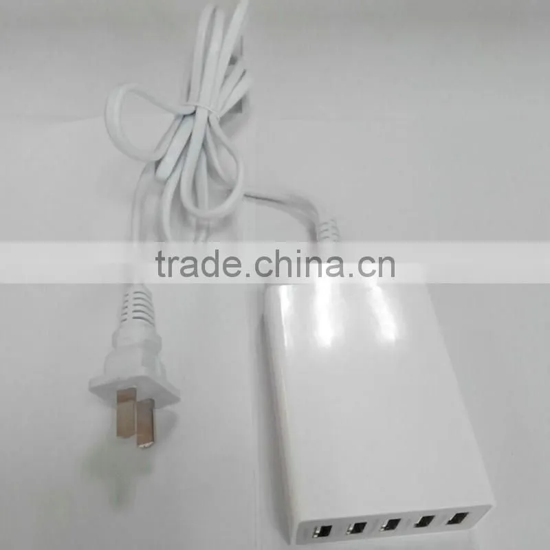 40W 5V 8A 5 Ports USB Charger,home charger,travel charger,wall charger,For iPhone6 iPad Samsung Smart Phone black USB charger