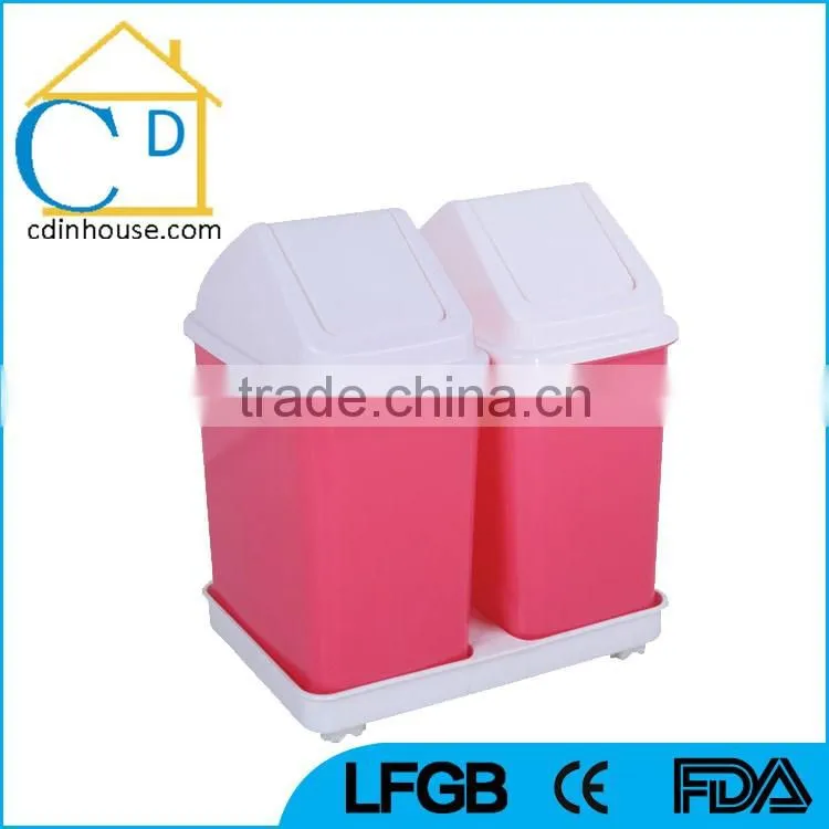 13 Gallon Public Large Big Size Plastic Dustbin Stand with Wheel