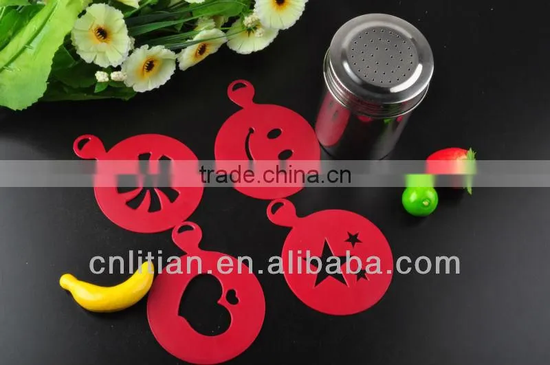 4pcs coffee stencils ,cappuccino coffee stencils
