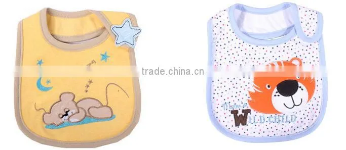 2014 latest and cute design styles embroidery baby bibs