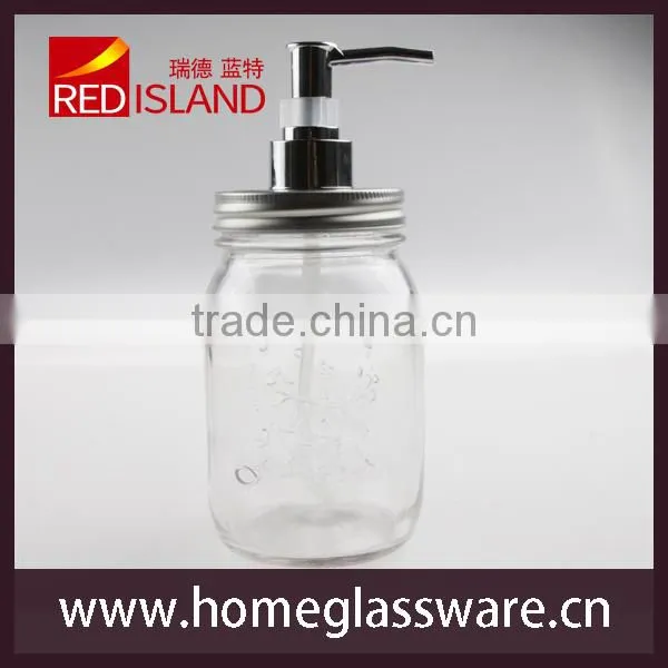 Clear Mason Jar Soap Dispenser with Pump