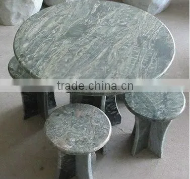Nine Dragon Green Marble Garden Stone Tables and Chairs