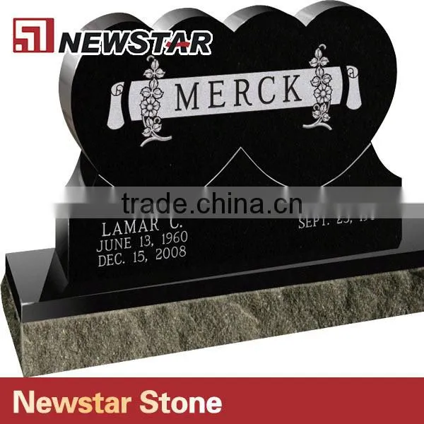 Newstar modern black color natural stone headstones