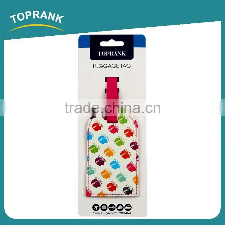 Toprank Factory Price Full Color Luggage Tag Printing Luggage Name Tag Airplane Travel PVC Luggage Tag