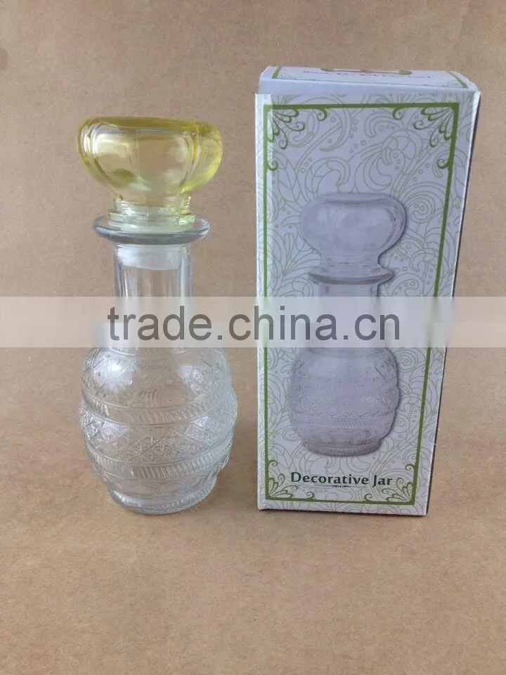 clear body yellow lid glass diffuser bottle