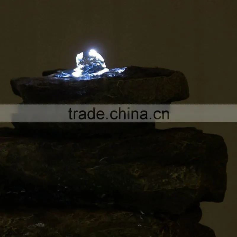 Cascading Rocks Tabletop Fountain with LED Lights