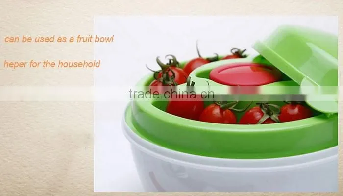 high quality kitchen product wholesale plastic salad bowl with lid and fork