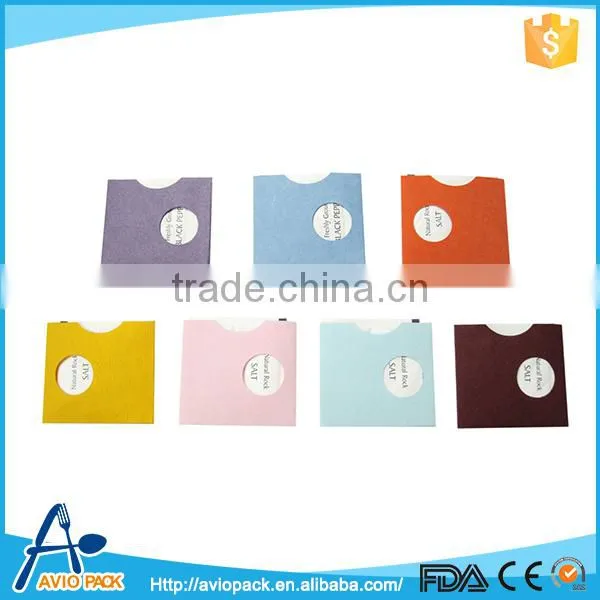 Compact design colorful condiment twinpack salt sachet for airline
