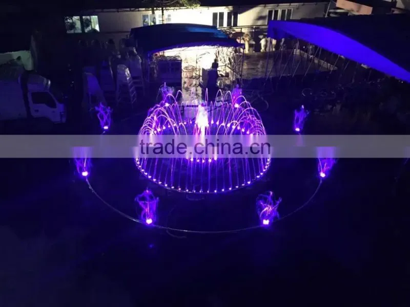 LED music dancing stainless steel round-shaped water fountain