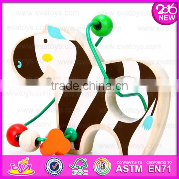2016 hot new products baby wooden animal toy,best sale wooden animal toy W11B095