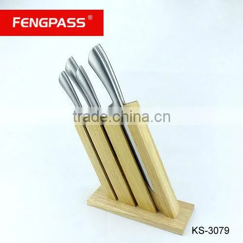 knife block set with 5PCS kitchen knives & wooden utensil(531-216-546)