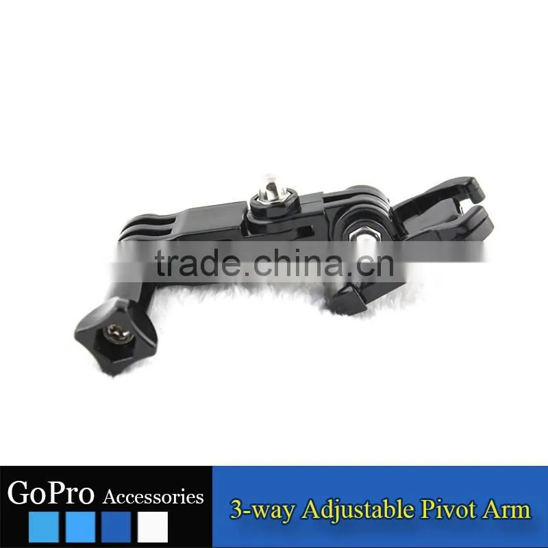 2016 New Wholesale adjustable 3-way pivot arm for sports camera accessory