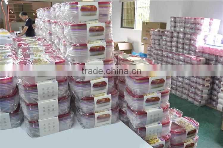 Plastic 3 Compartment Food Storage Bento Box with Lids