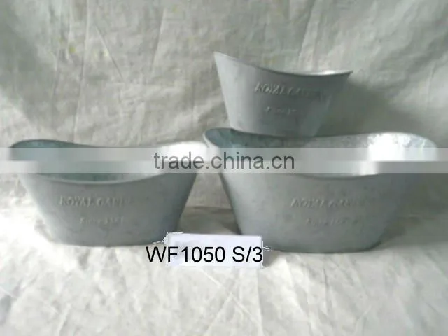 tin metal garden flower planter pot WF1026