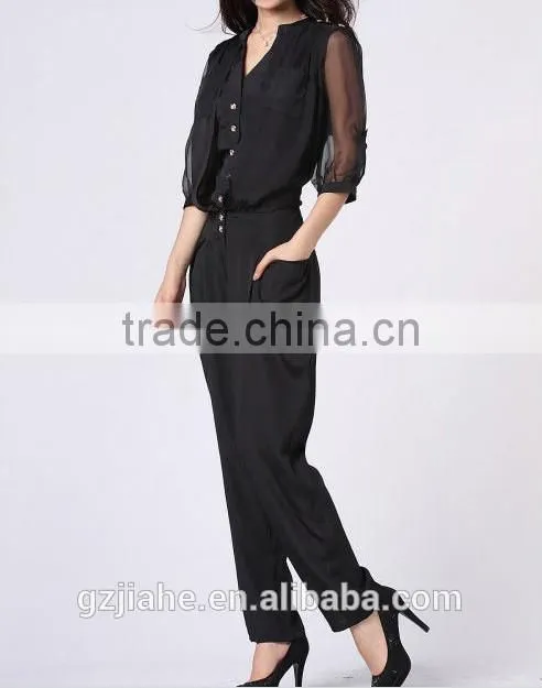 2014 new arrived best selling women jumpsuits chiffon jumpsuits JHZ001
