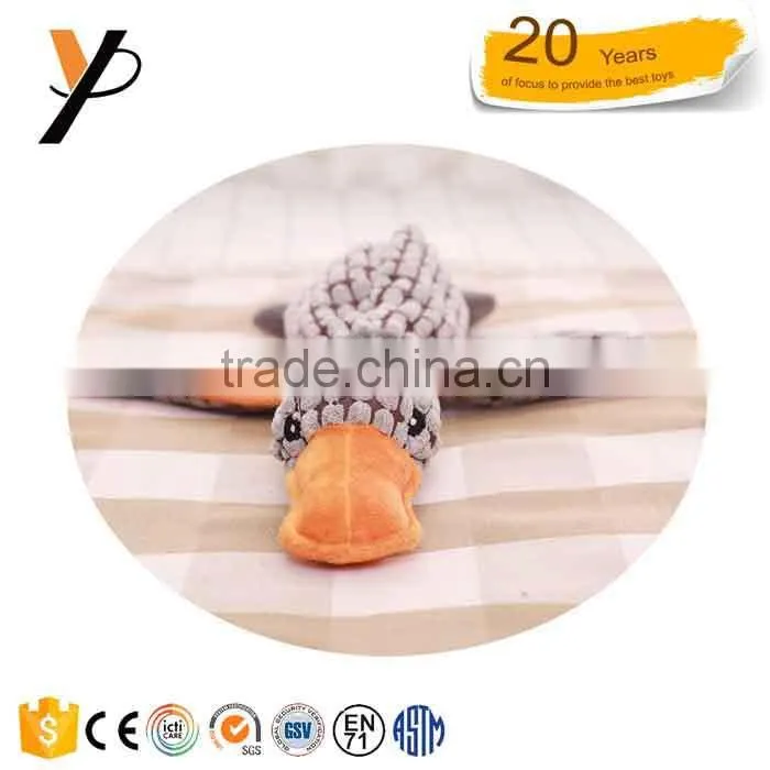 2017 new material plush stuffed duck pet toys for dog and cat