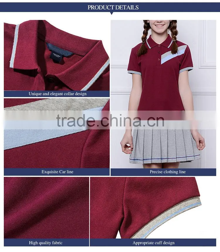 2017 new summer dress pleated skirt school girls stitching wind movement custom student uniform